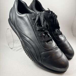 Prada Mens Sneakers Trainers Black Leather Authentic Verified Sz 9